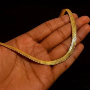 18K Gold Plated Minimalist Herringbone Chain Necklace