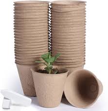 Biodegradable Peat Seedling Starter Pots (50-Pack)