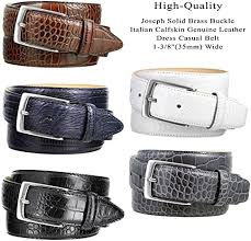 Italian Design Leather Belt with Automatic Slide Buckle