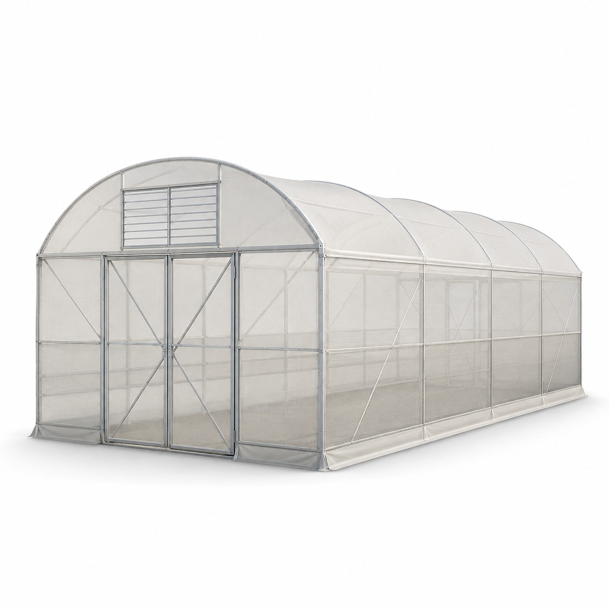 Commercial Walk-In Tunnel Greenhouse with Galvanized Steel Frame & Anti-Insect Mesh Cover