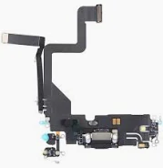 Charging Port Dock Connector Flex Cable Replacement for iPhone 14 Pro (Space Black)