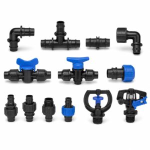 Multi-Functional Micro Drip & Rotary Sprinkler Irrigation Fittings Replacement Hardware Kit (14-Piece Pro Set)