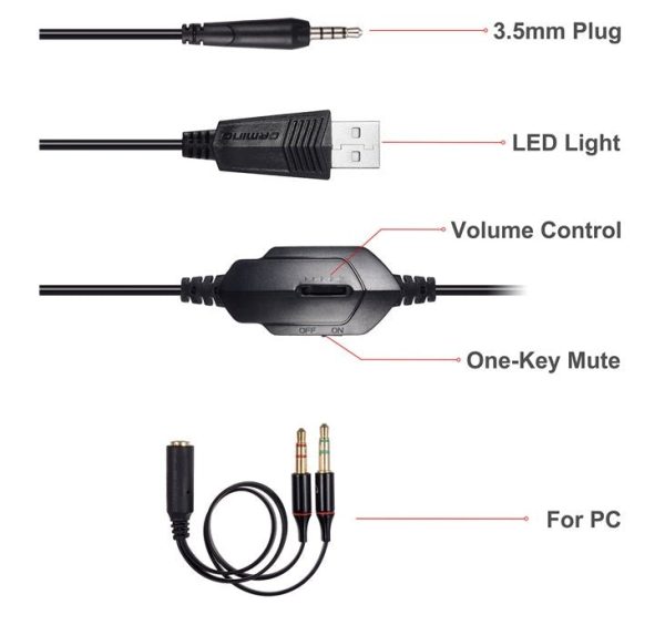 Product-02-In Zhuo GM-1 Computer Notebook Head-Mounted Luminous Gaming Headset With Microphone Jedi To Eat Chicken Earphone Product-02-In Zhuo GM-1 Computer Notebook Head-Mounted Luminous Gaming Headset With Microphone Jedi To Eat Chicken Earphone