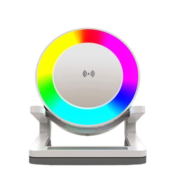 Product-03-Multifunctional Four-in-one Small Night Lamp RGB Bluetooth Speaker Mobile Phone Holder 15W Wireless Chargi
